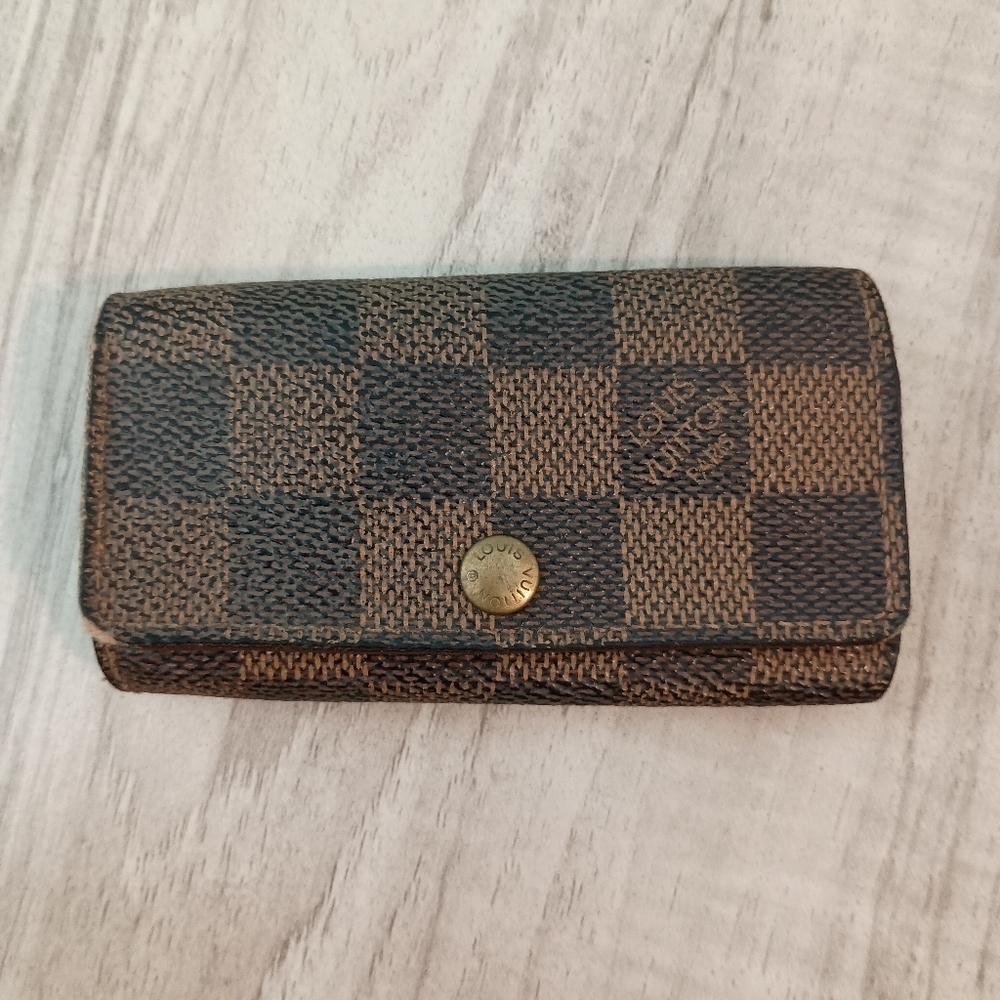 louis vuitton damier eben key card holder